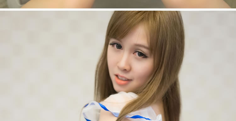 瑟蓓绮Selebritee海军风透明薄纱三点式诱惑水手服套装