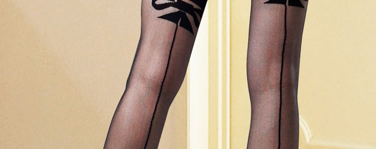 spotlight hosiery 性感蝴蝶结提花丝袜