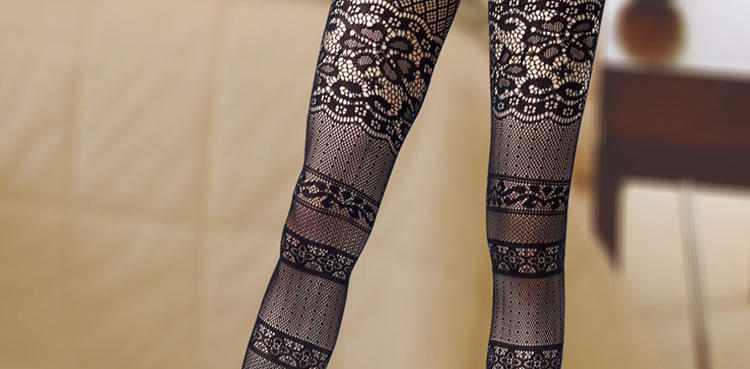 spotlight hosiery 超薄性感蕾丝网格九分裤